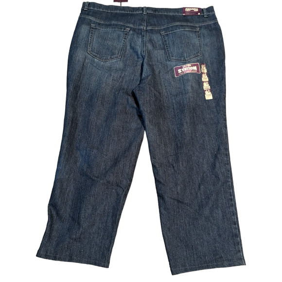 GLORIA VANDERBILT Amanda Dark Rinse Distessed Ankle Jeans Plus Size 22W NEW - Picture 2 of 11
